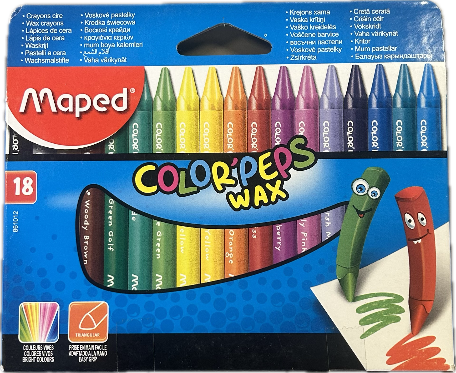 Rasvakriit ColorPeps kolmnurk 18tk/pk