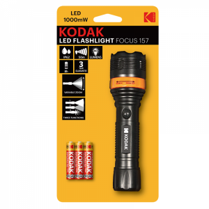 Kodak LED fookus 157 taskulamp 1000mW + 3 AAA