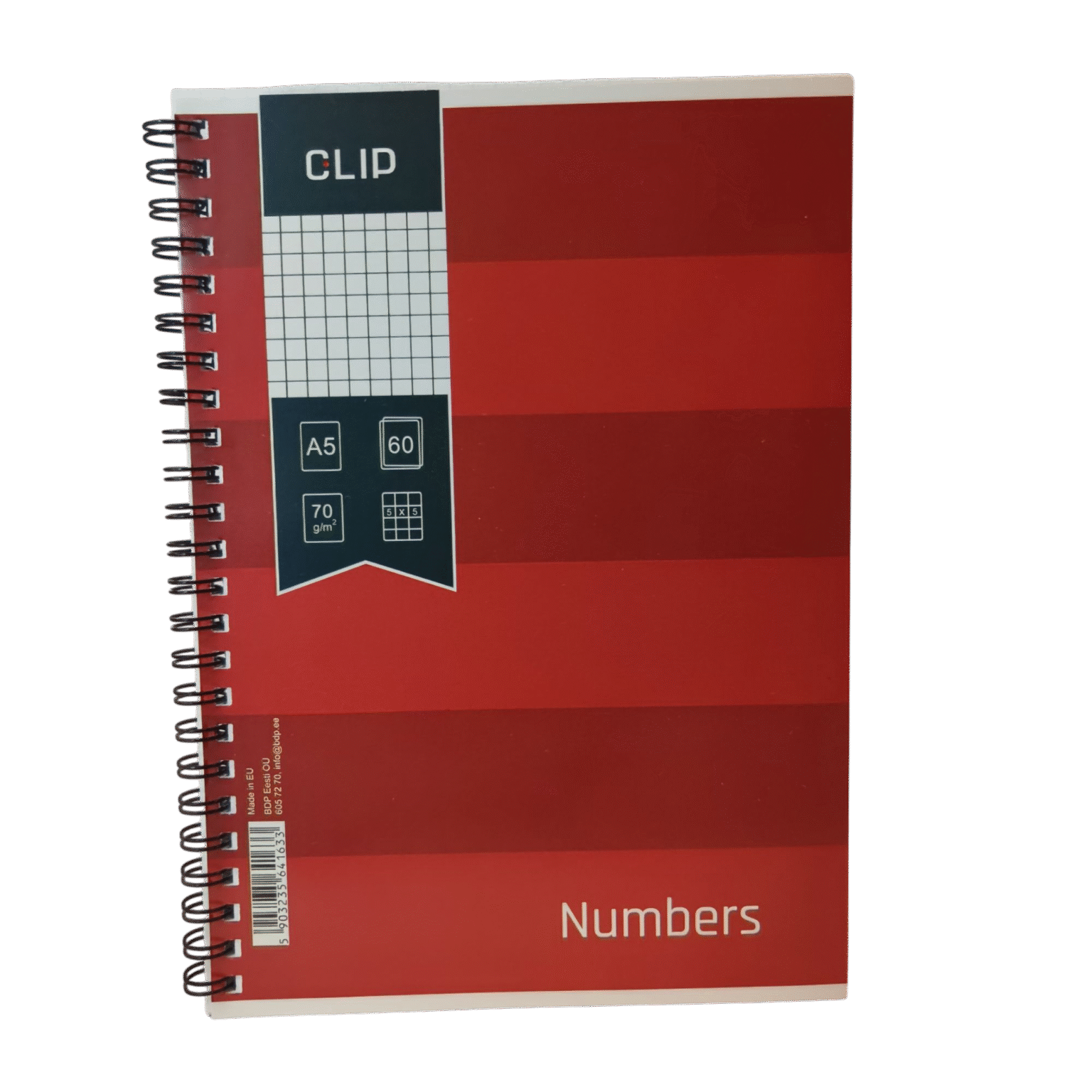 Spiraalkaustik A5 50l ruuduline Numbers Clip - Image 2