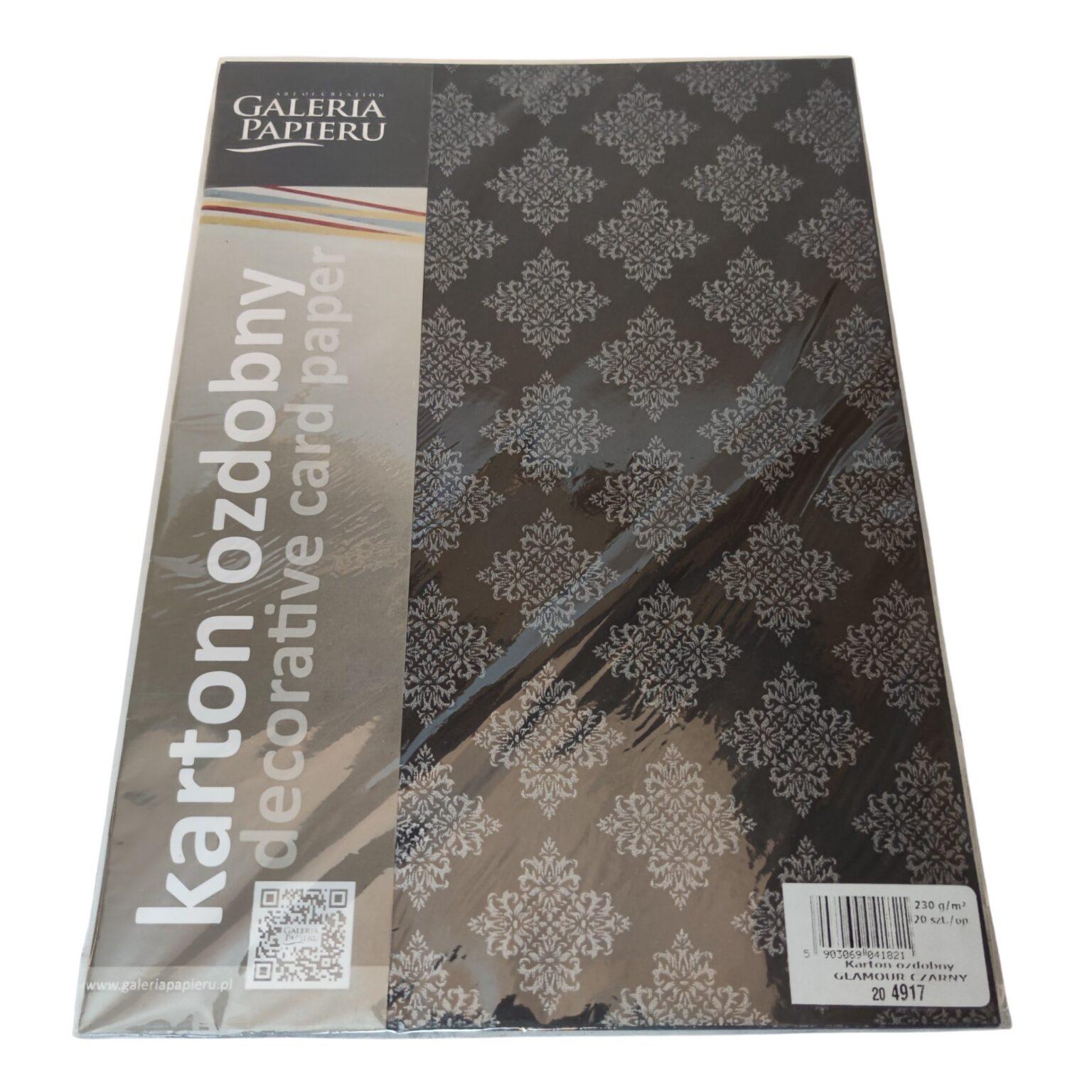 Dekoratiivpaber A4 Galeria Papieru 230g 20lk/pk Glamour Black - Image 2