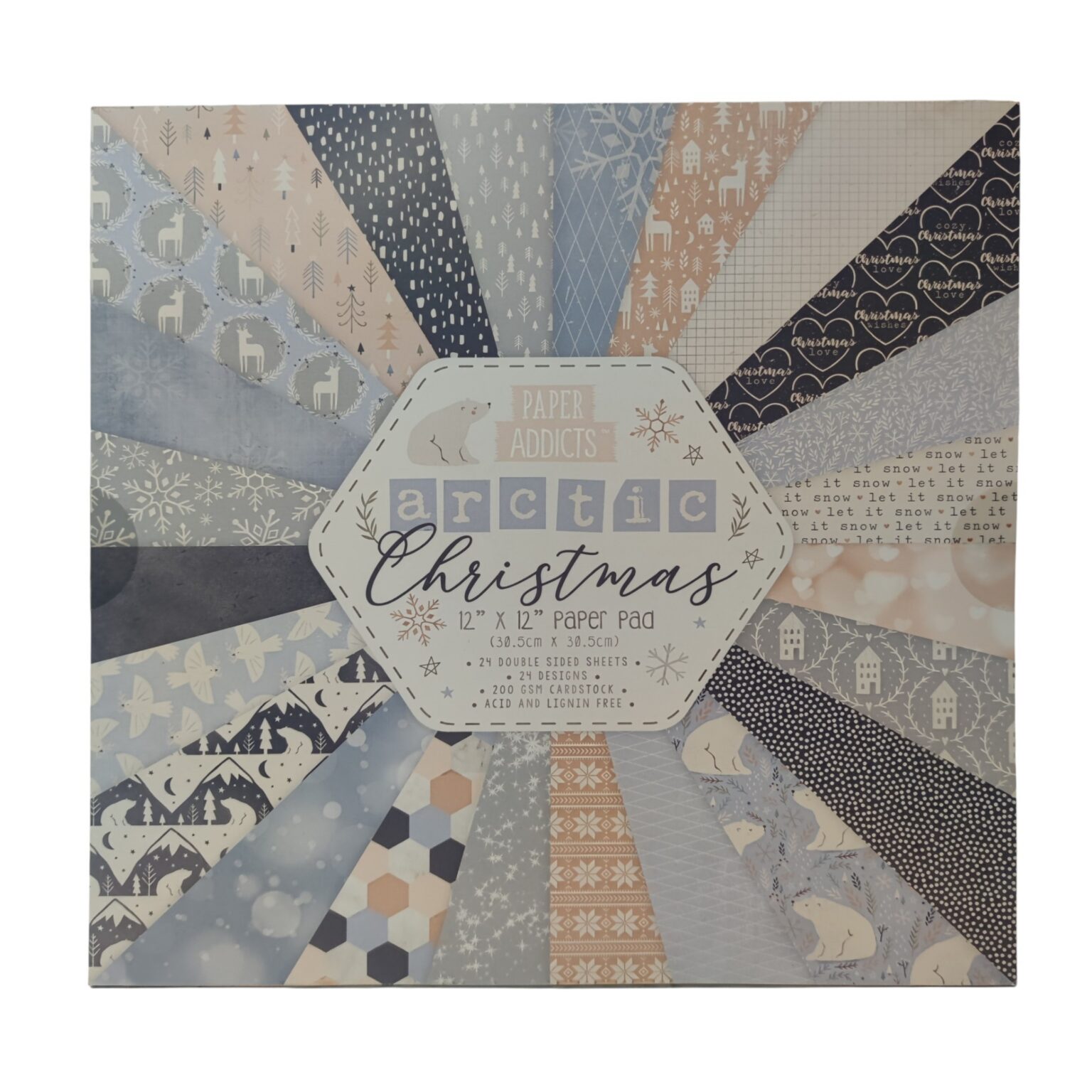 Disainpaberiplokk Arctic Christmas 200g 30,5x30,5cm 24 lehte