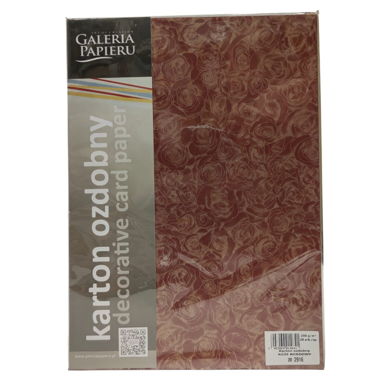 Dekoratiivpaber A4 Galeria Papieru 250g 20lk/pk Roses Bordeaux - Image 2