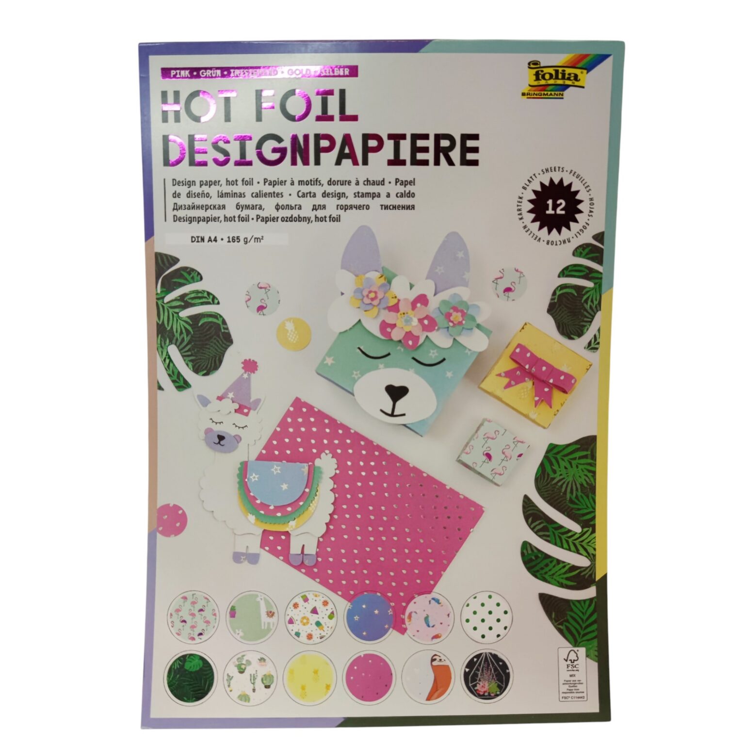 Disainpaberiplokk A4 Hot Foil 165g 12 lehte