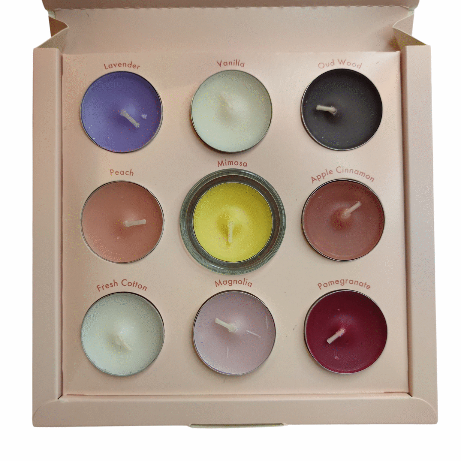 Teeküünalde kinkekomplekt 9 erinevat küünalt + küünlaalus - Image 2