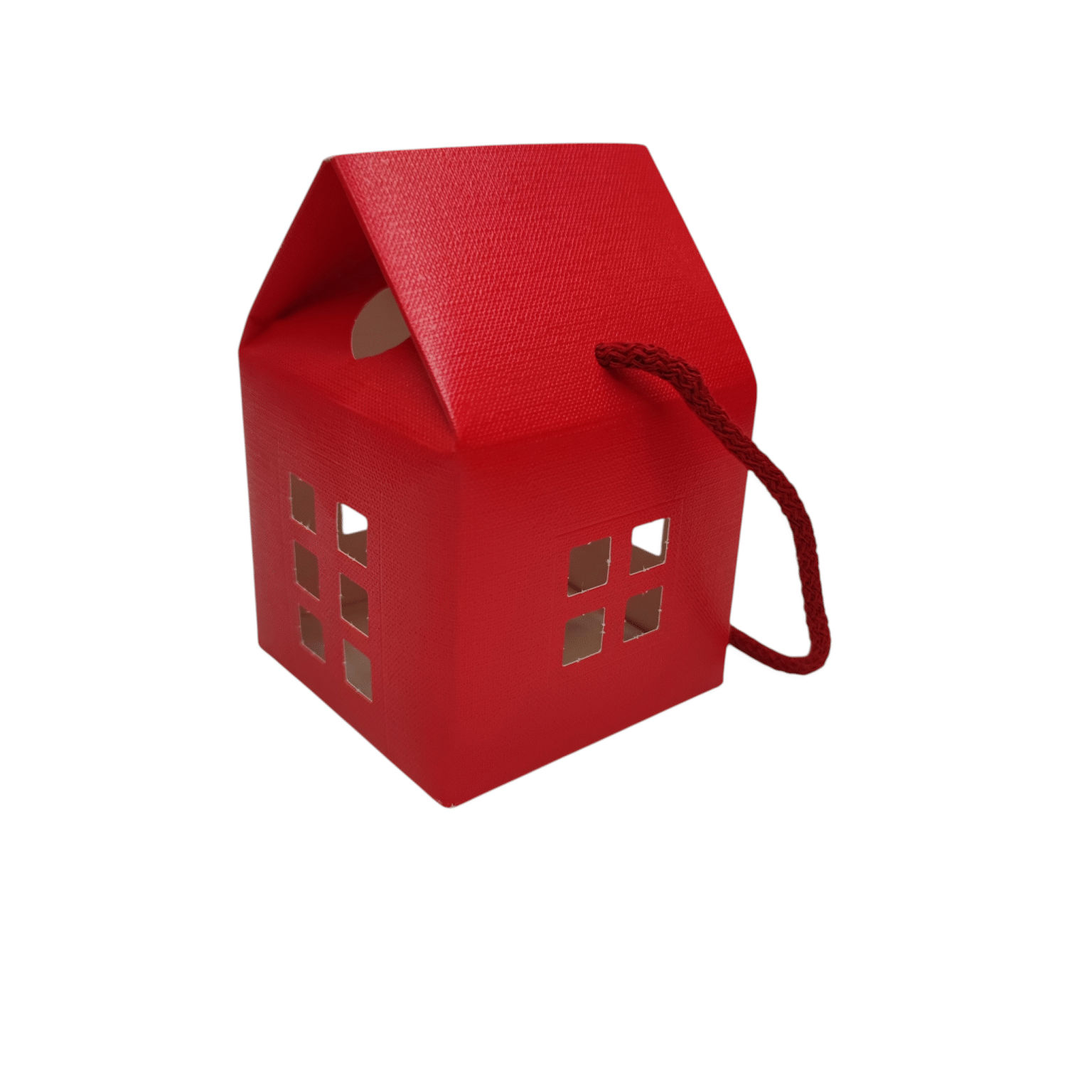 Kinkekarp maja 80x80x80mm punane