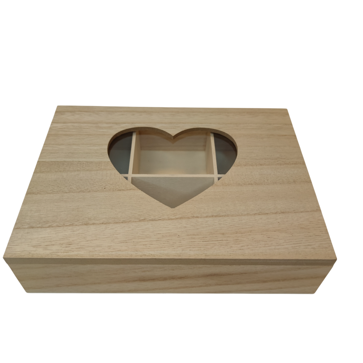 Puidust karp kaanega 18x24x5,7cm Süda