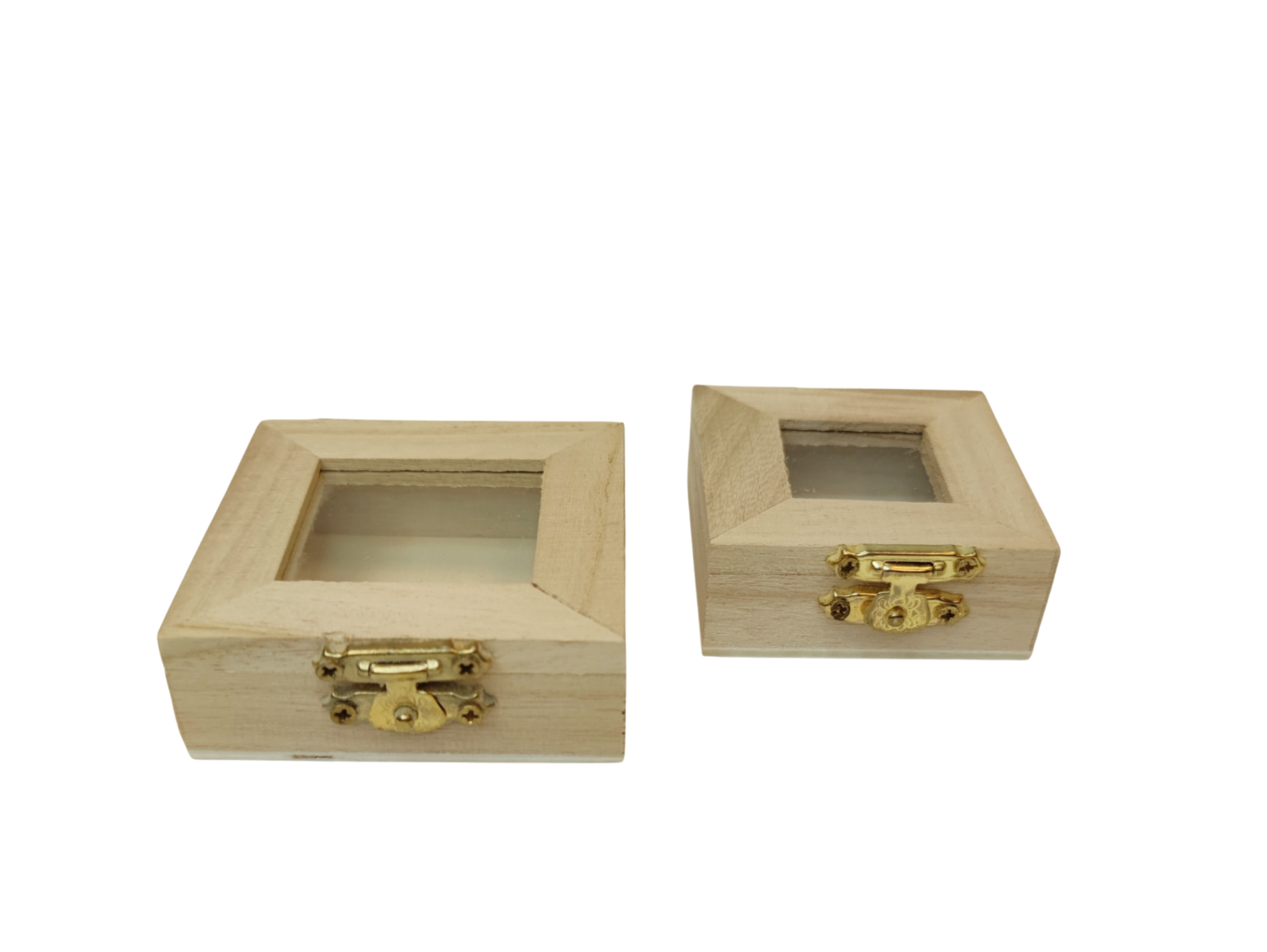 Puidust karp klaasist kaanega 6x6x2,5cm - Image 2