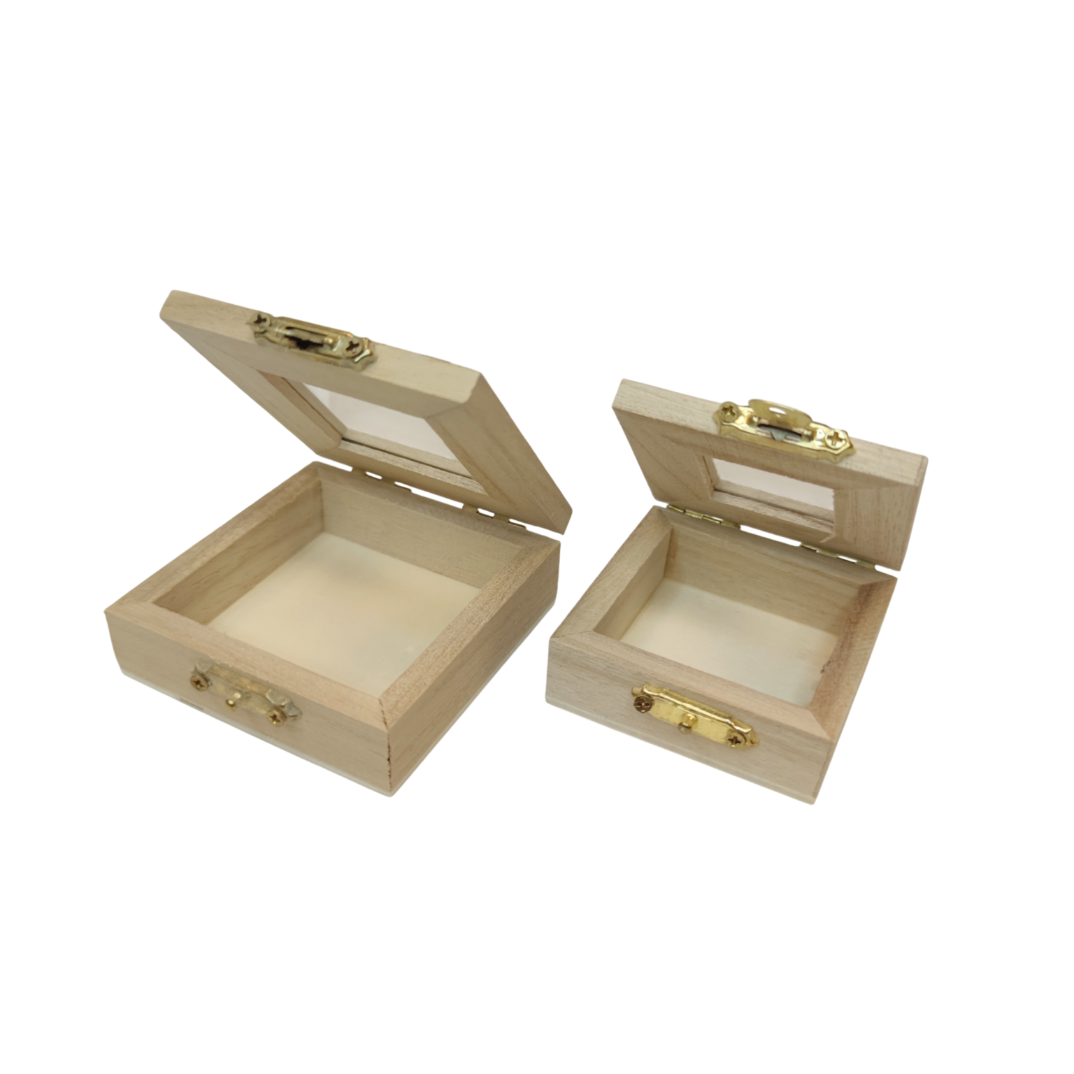 Puidust karp klaasist kaanega 6x6x2,5cm - Image 3