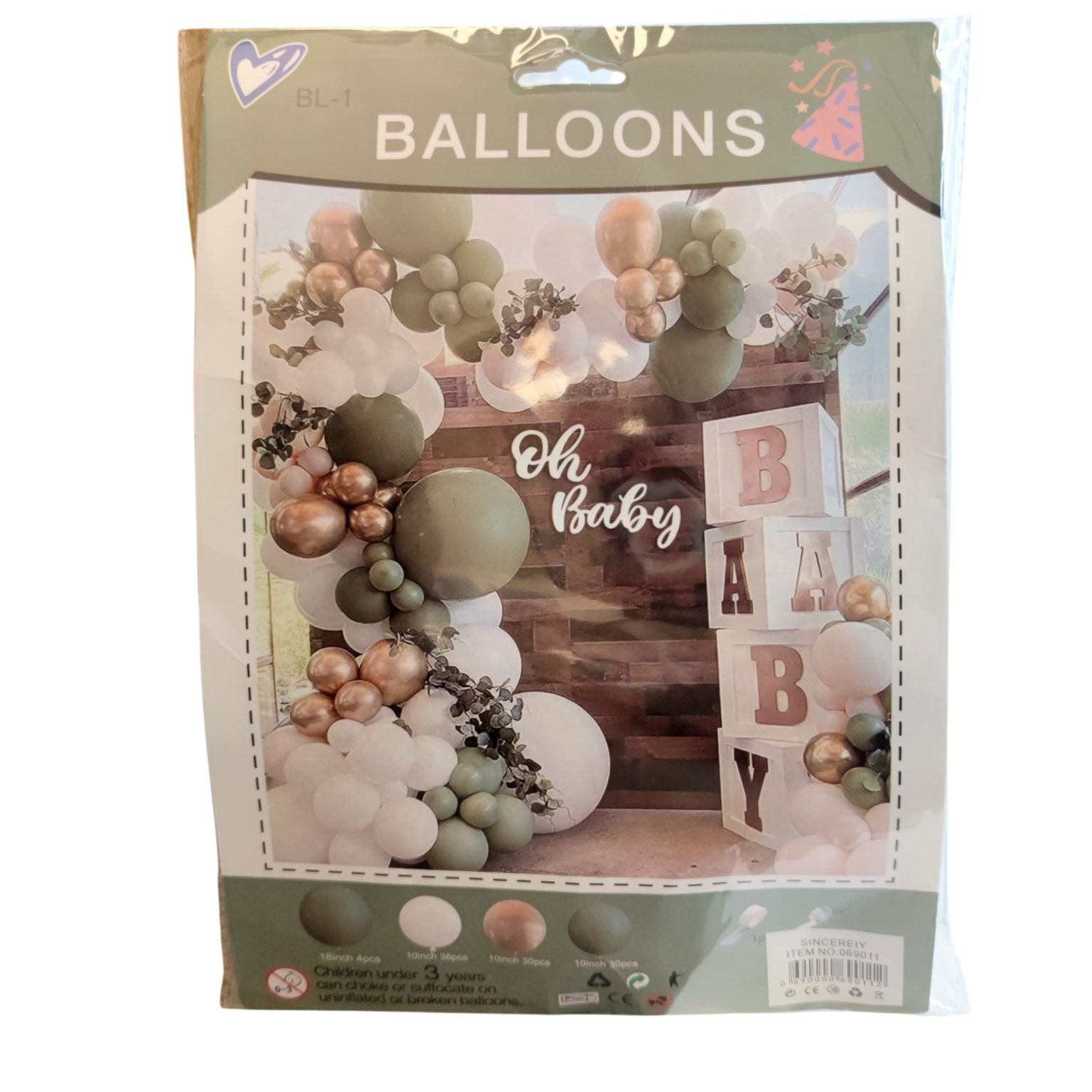 Õhupallidest dekoratsioon 100tk/pk roheline/pruun