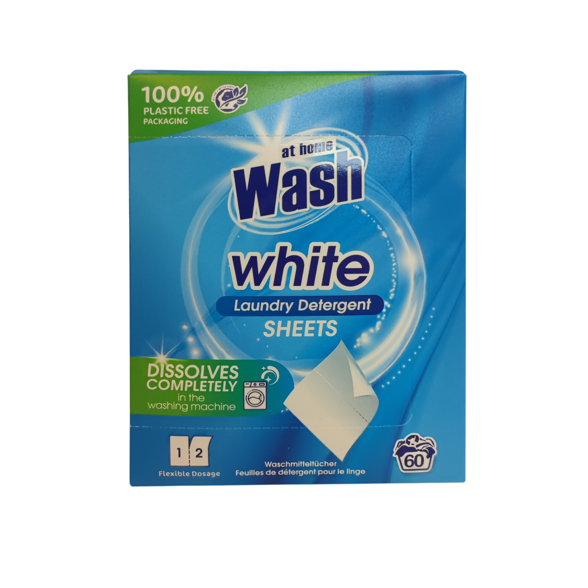 Pesupulbrilehed At Home valgele pesule 30lehte 60 pesukorda