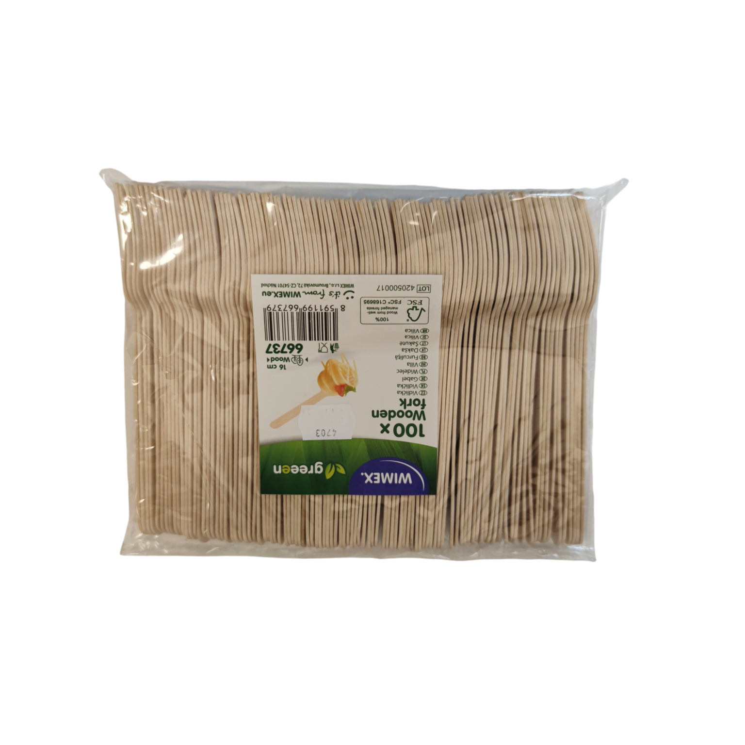 Kahvel puidust 16cm 100tk