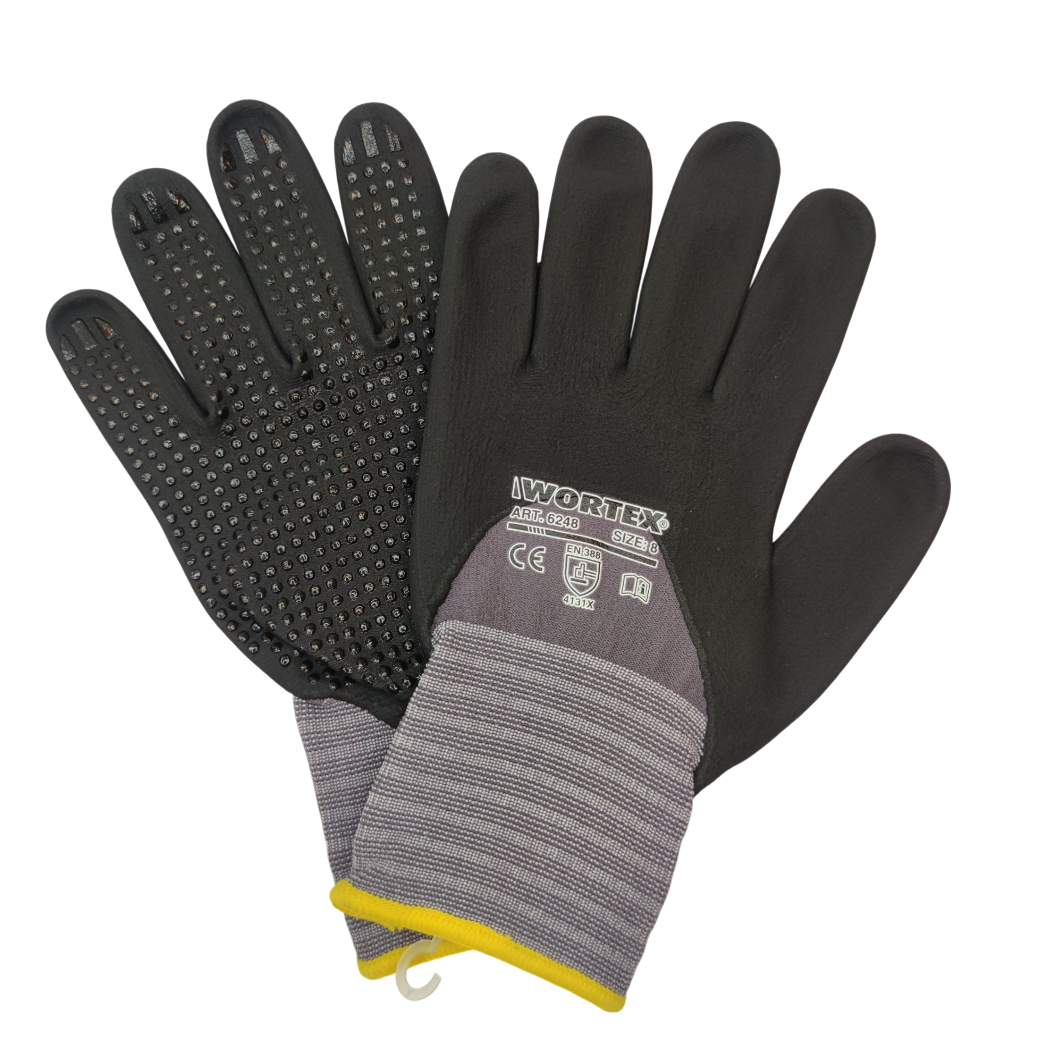 Wortex sõrmikud nitriilkatte ja mikropunktidega M/8" (6248)