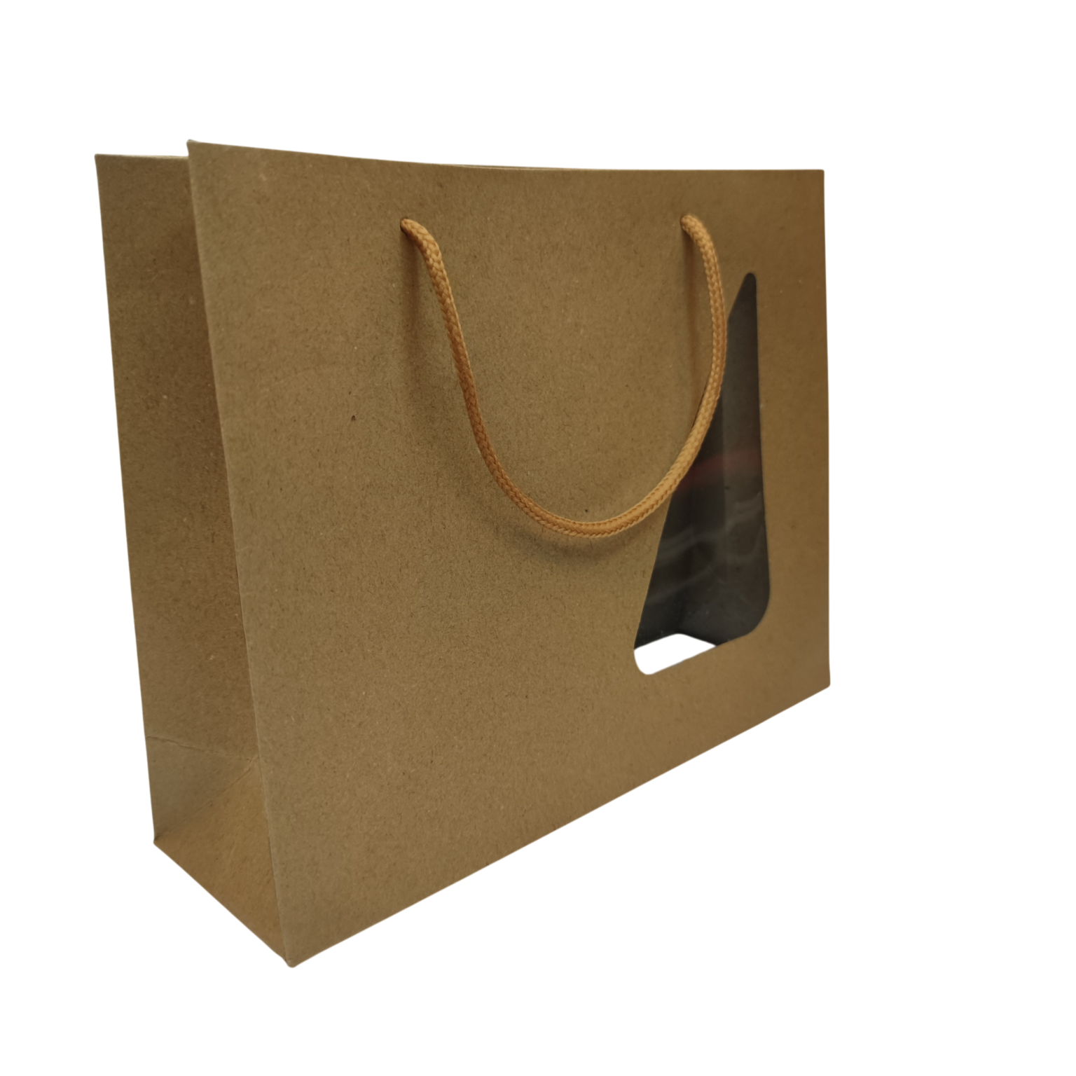 Nöörsangaga aknaga pruun kinkekott 25+8x20cm - Image 2