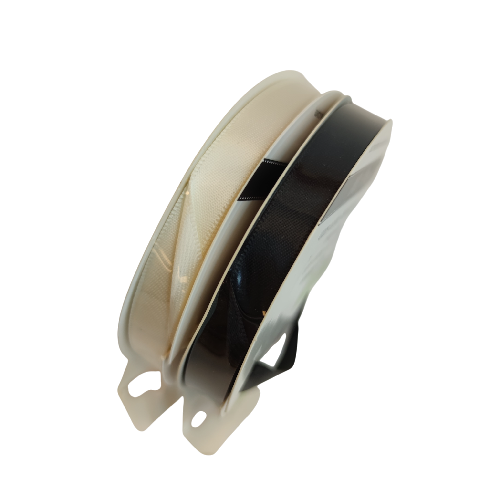 Satiinpael 9mmx10m valge/must