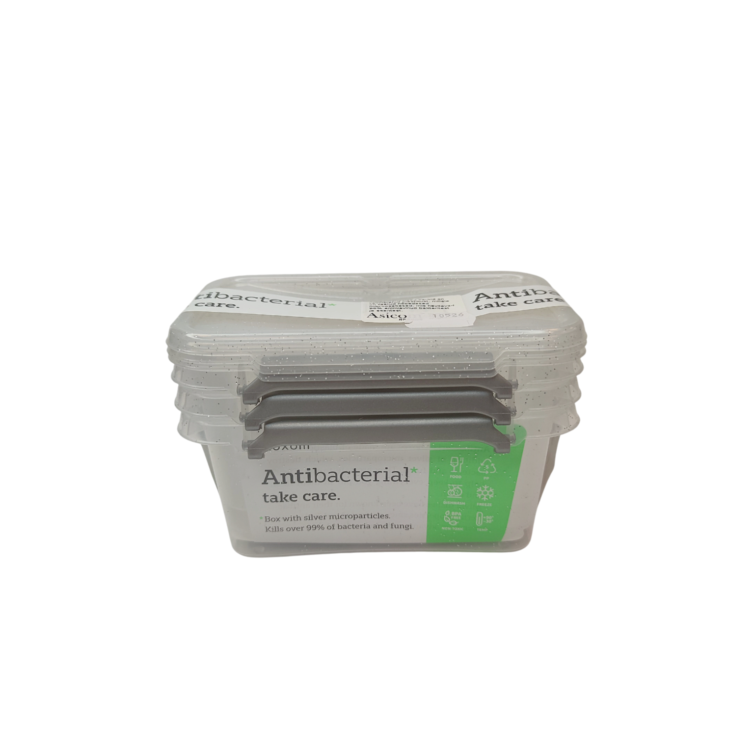 Säilituskap Antibacterial 500ml 15x9,5x 9,5cm 3tk/pk - Image 2