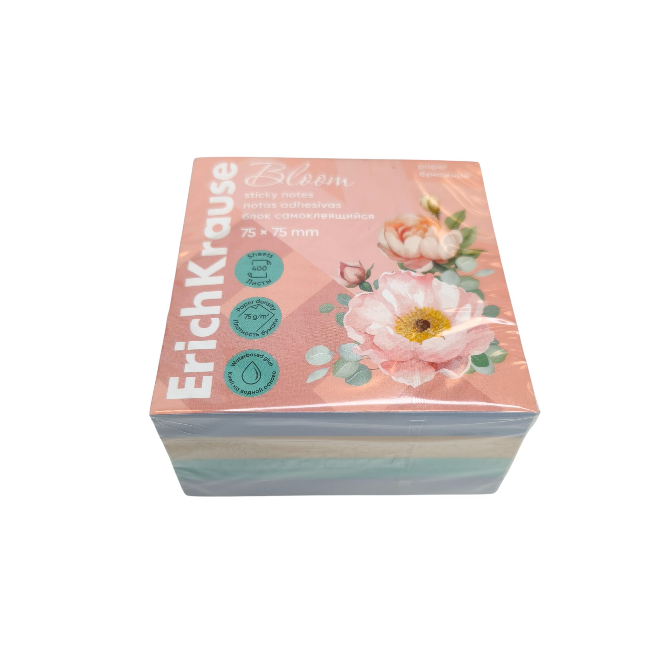 Märkmepaber Pastel Bloom 75x75mm 4 värvi 400 lehte