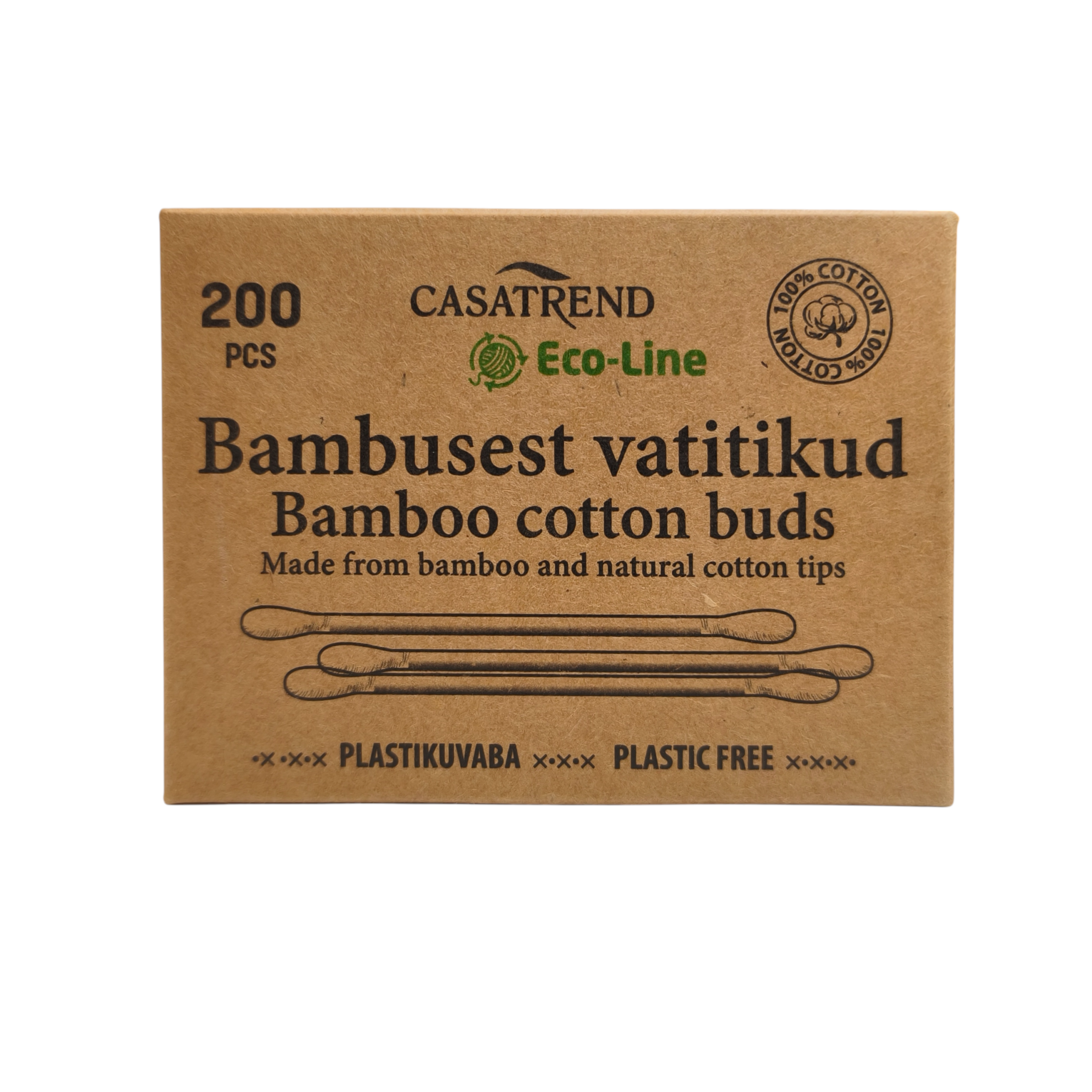 Vatitikud Bambus Eco-Line Casatrend 200tk/pk