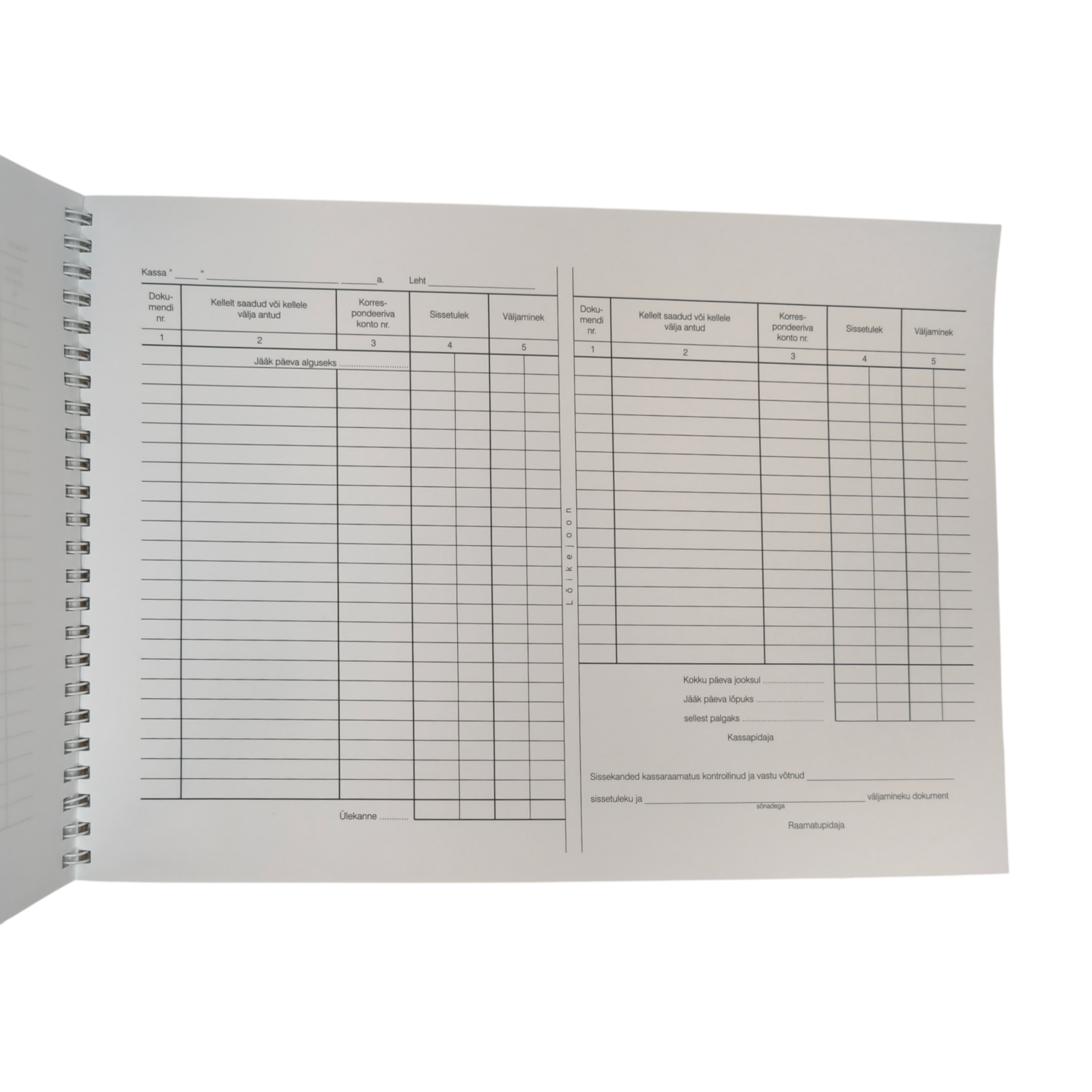 Blankett Kassaraamat A4 laiuti spiraalköide 50 lehte - Image 2