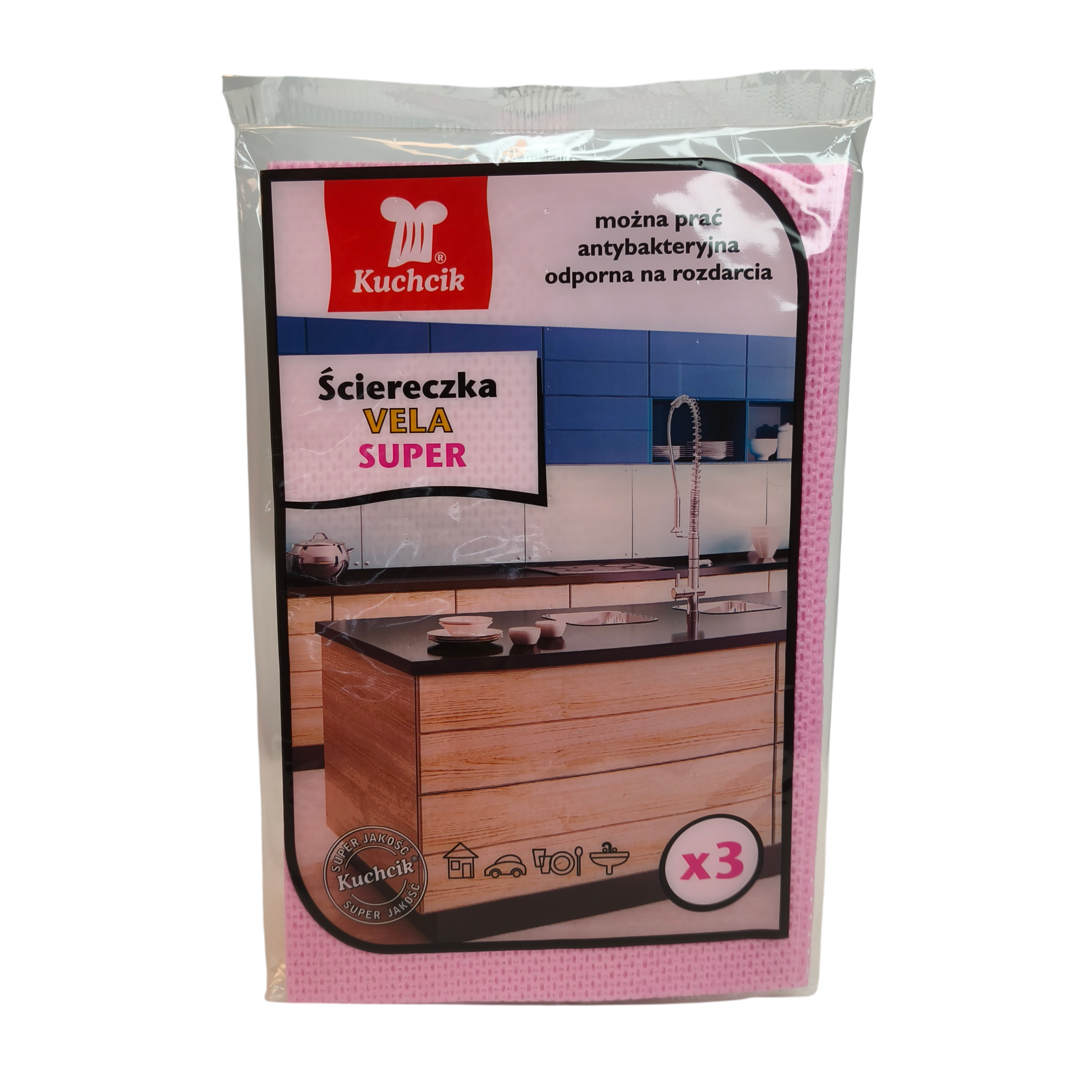 Puhastuslapp KUCHCIK Vela Super 3 tk/pk 25 pk/kast