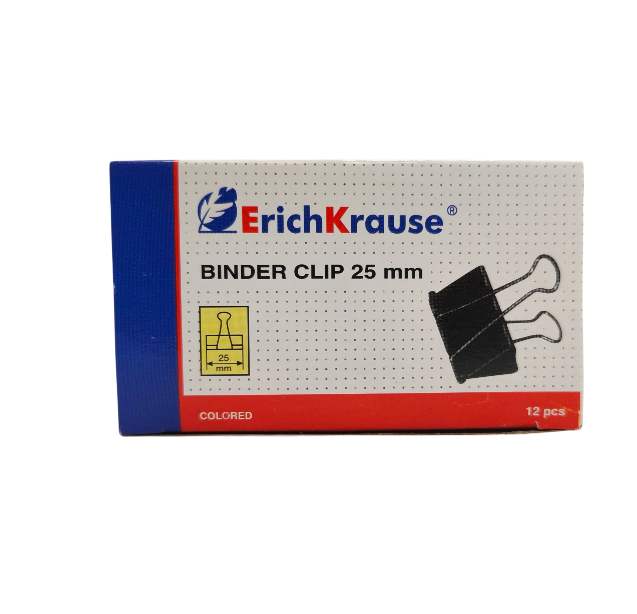 Paberiklamber Erich Krause värviline 25mm 12tk/pk (sinine, hall, punane)