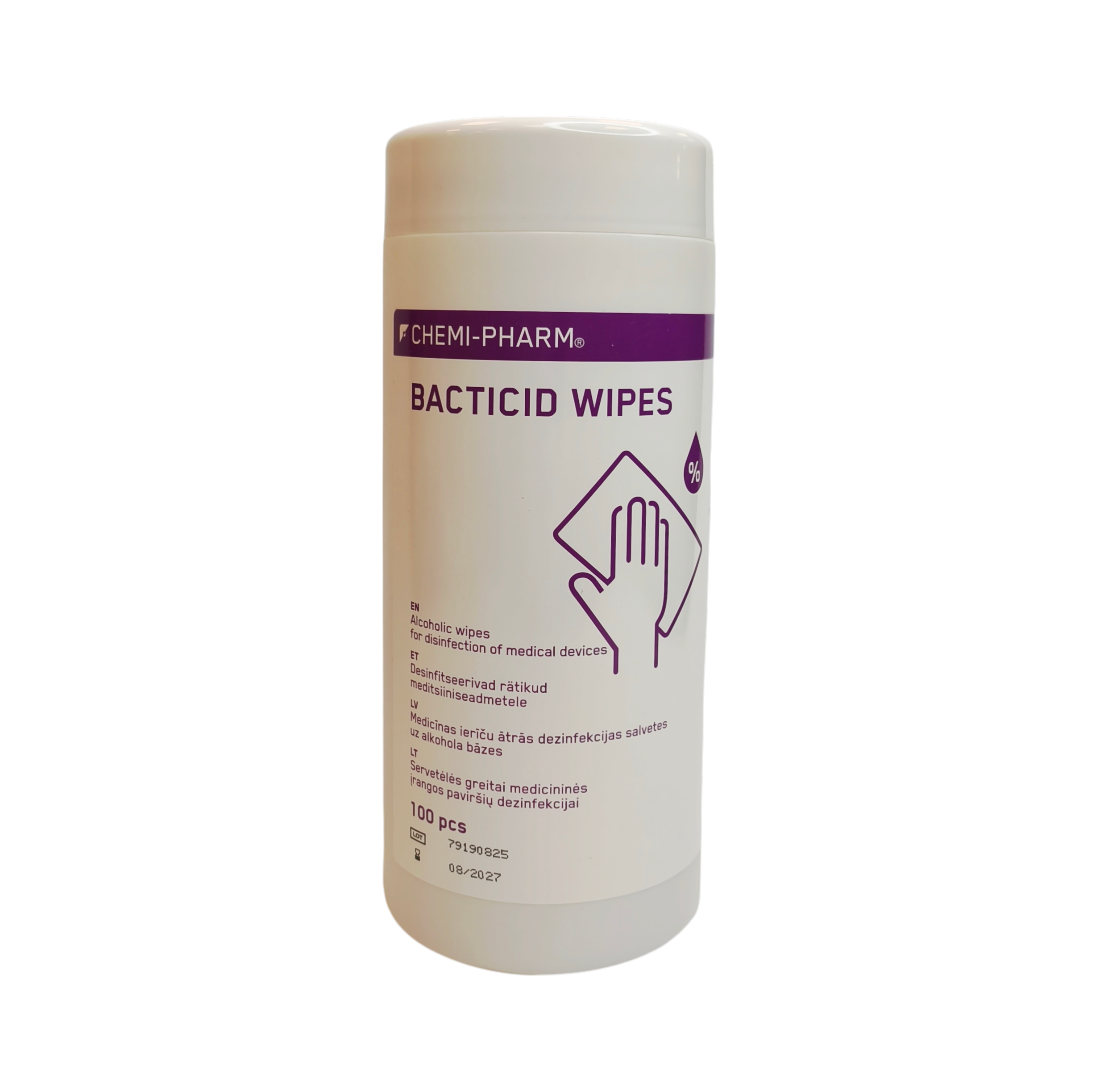 Chemi-Pharm Bacticid desinfitseerivad rätikud alkoholi baasil 100tk/pk