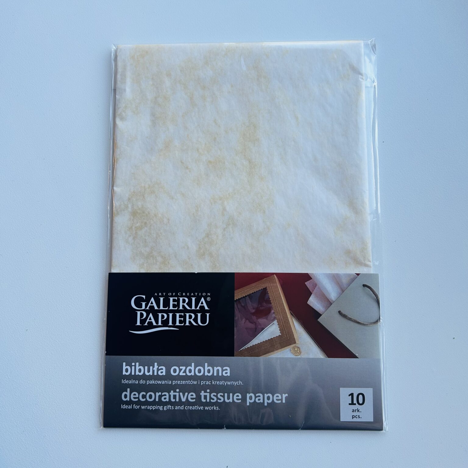 Siidipaber 50x65cm kuldne 10 lehte marmor