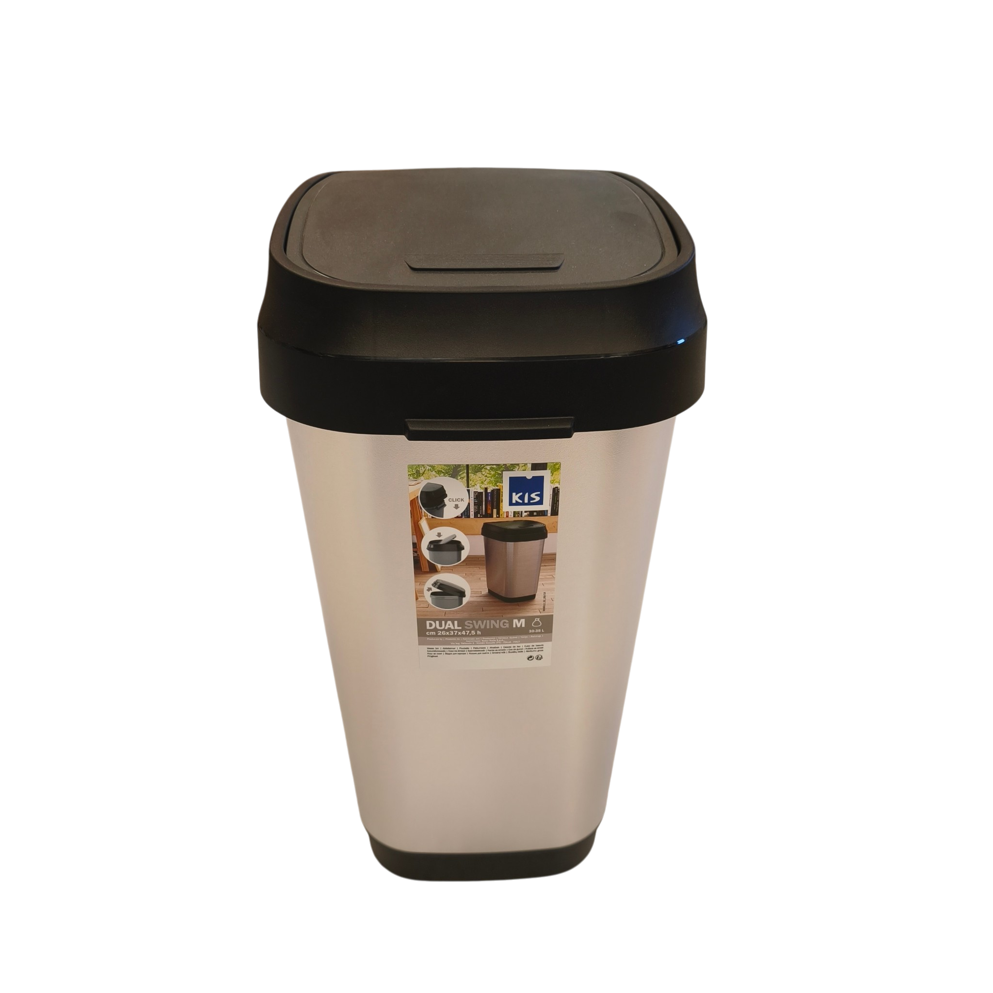 Prügikast Dual Swing M 25L metallik/must