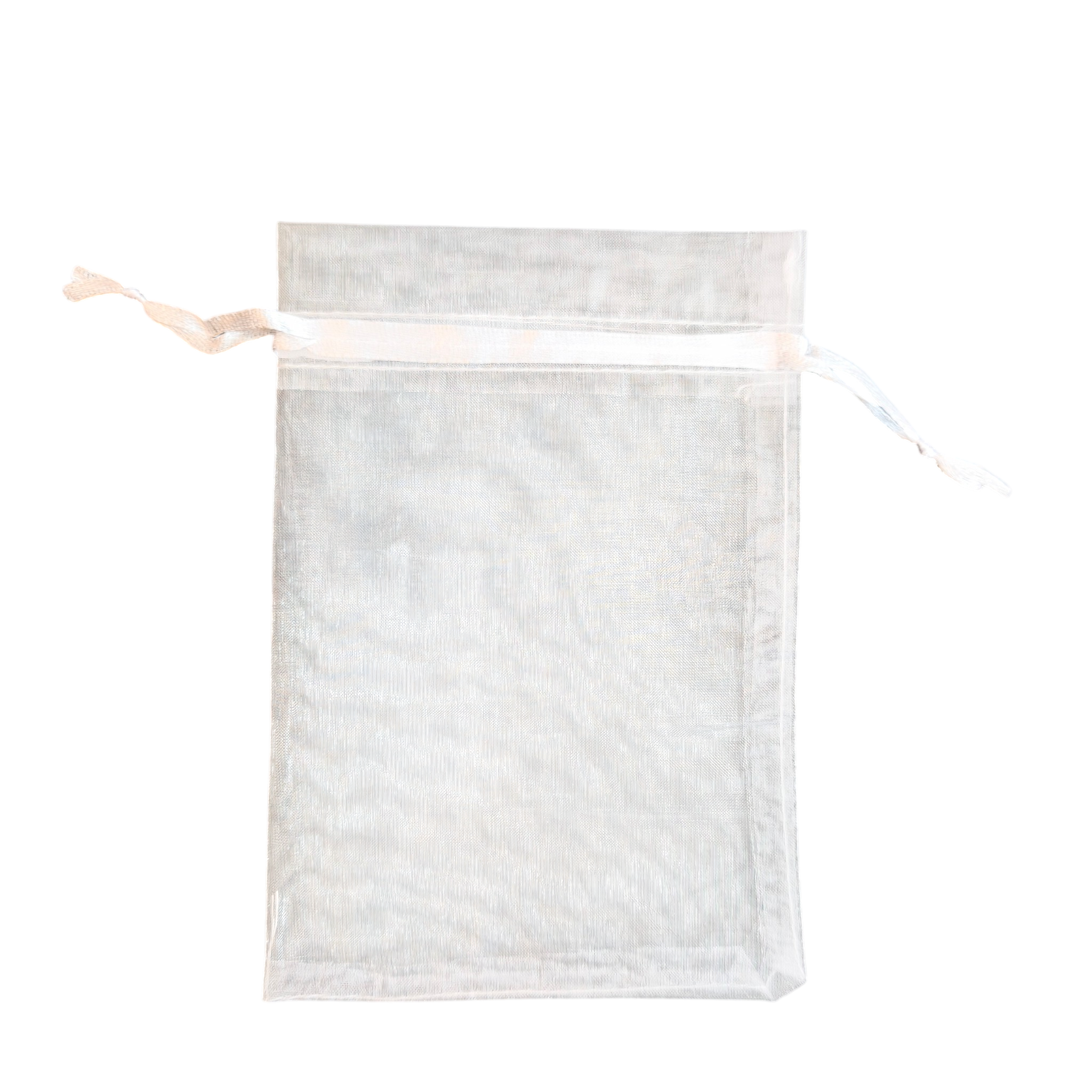 Organza kott nööriga 11x16cm  valge