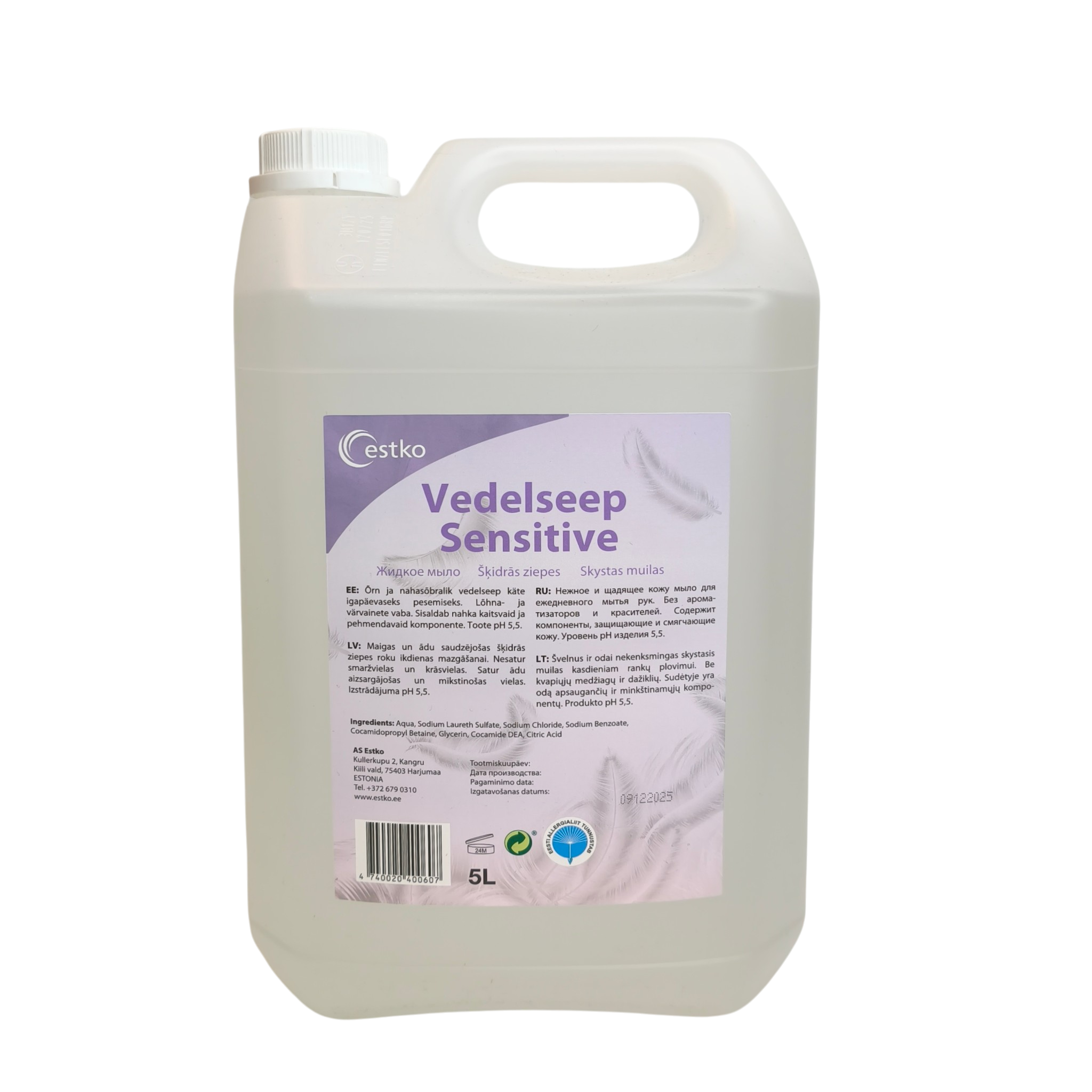 Estko vedelseep Sensitive 5L