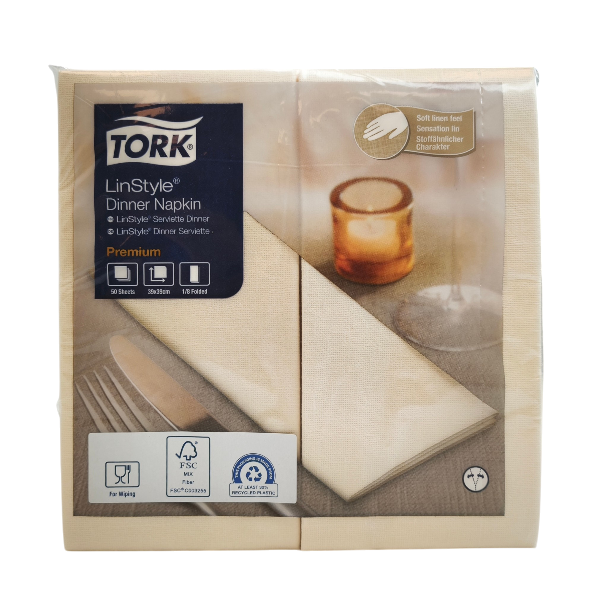 Tork salvrätt LinStyle 1/8 39cm 1x 50tk/pk kreem