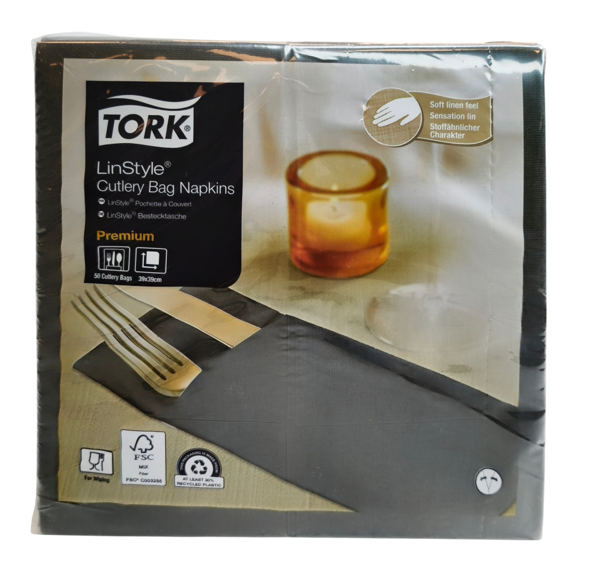 Tork salvrätt söögiriistadele LinStyle 1/8 39cm 1x 50tk/pk must