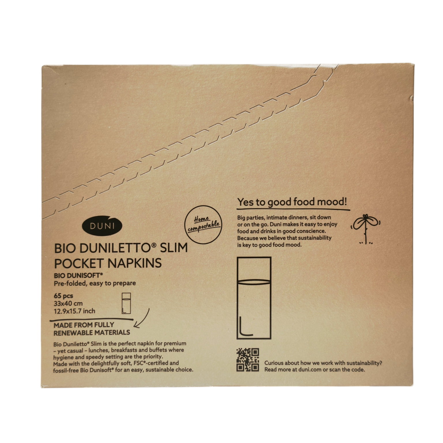 Söögiriistade tasku Duni Bio 40x33cm 65tk/pk graniithall/must - Image 2