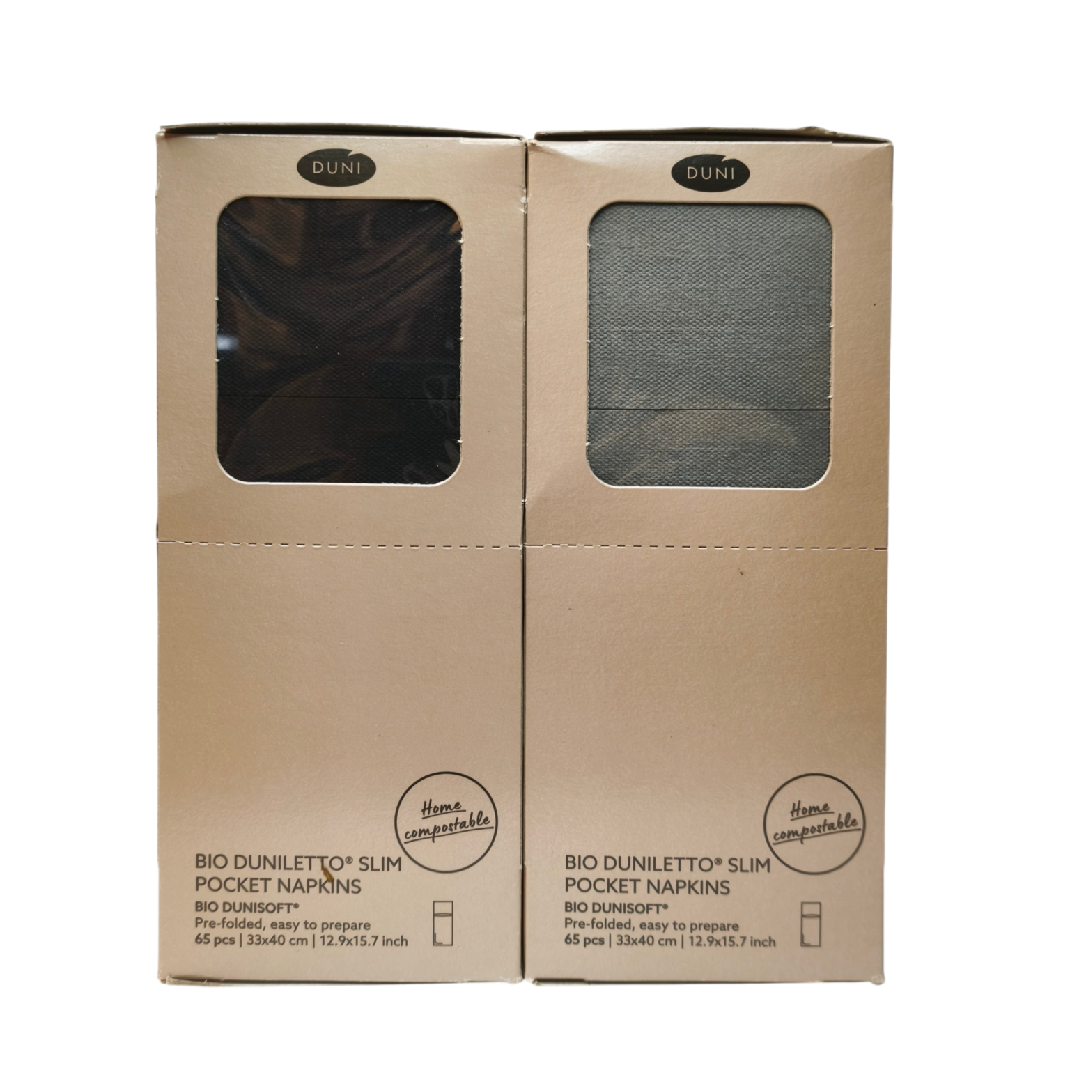 Söögiriistade tasku Duni Bio 40x33cm 65tk/pk graniithall/must