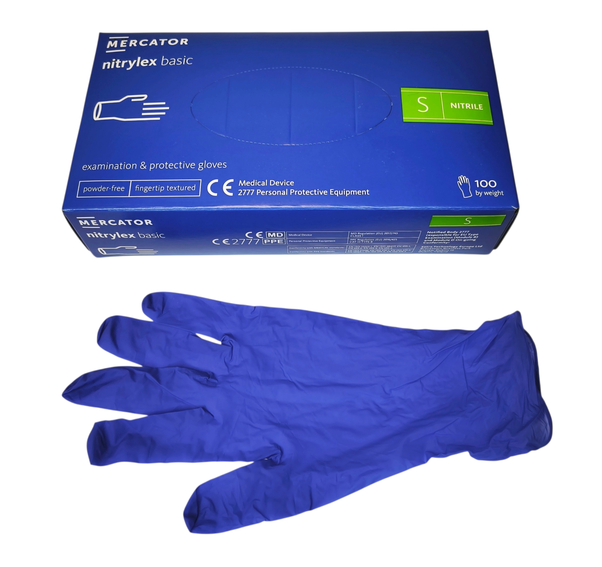 Nitriilkindad Nitrylex puudrita tumesinised S 100tk/pk