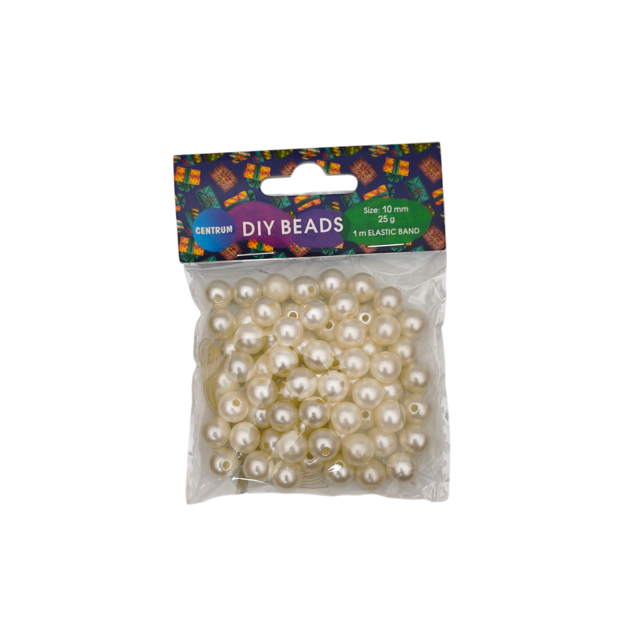Pärlid 10mm 25g pakis + 1m elastik pael 1 pk
