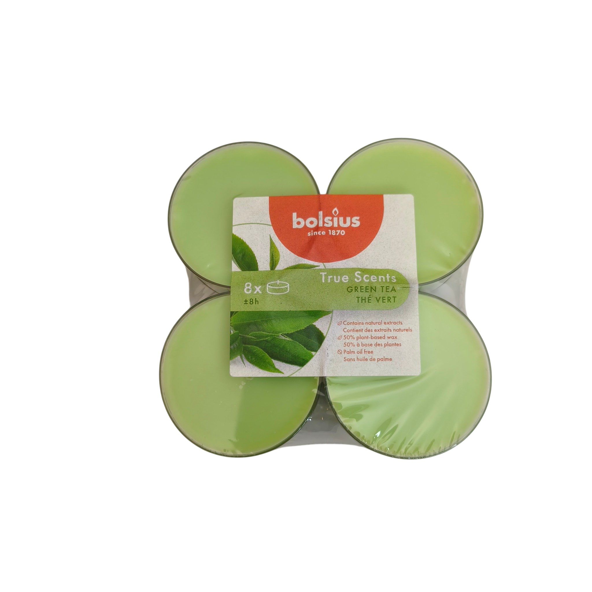 Teeküünal maxi 8h roheline tee 8tk/pk