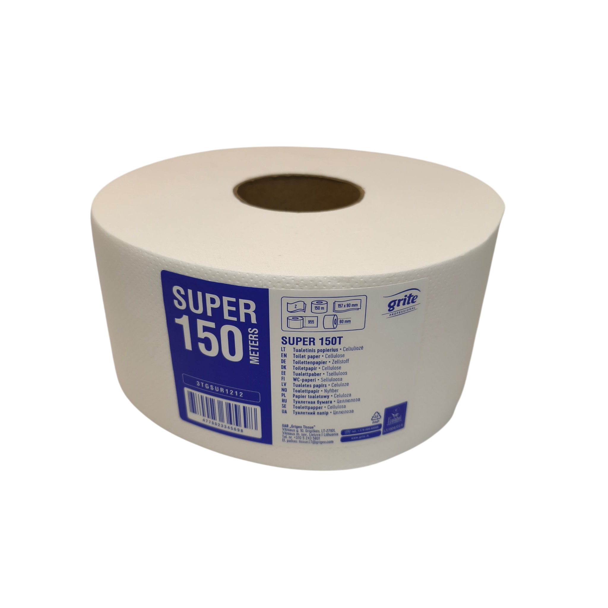 Tualettpaber Grite Super 150T extra 2x lumivalge 12rll/pl