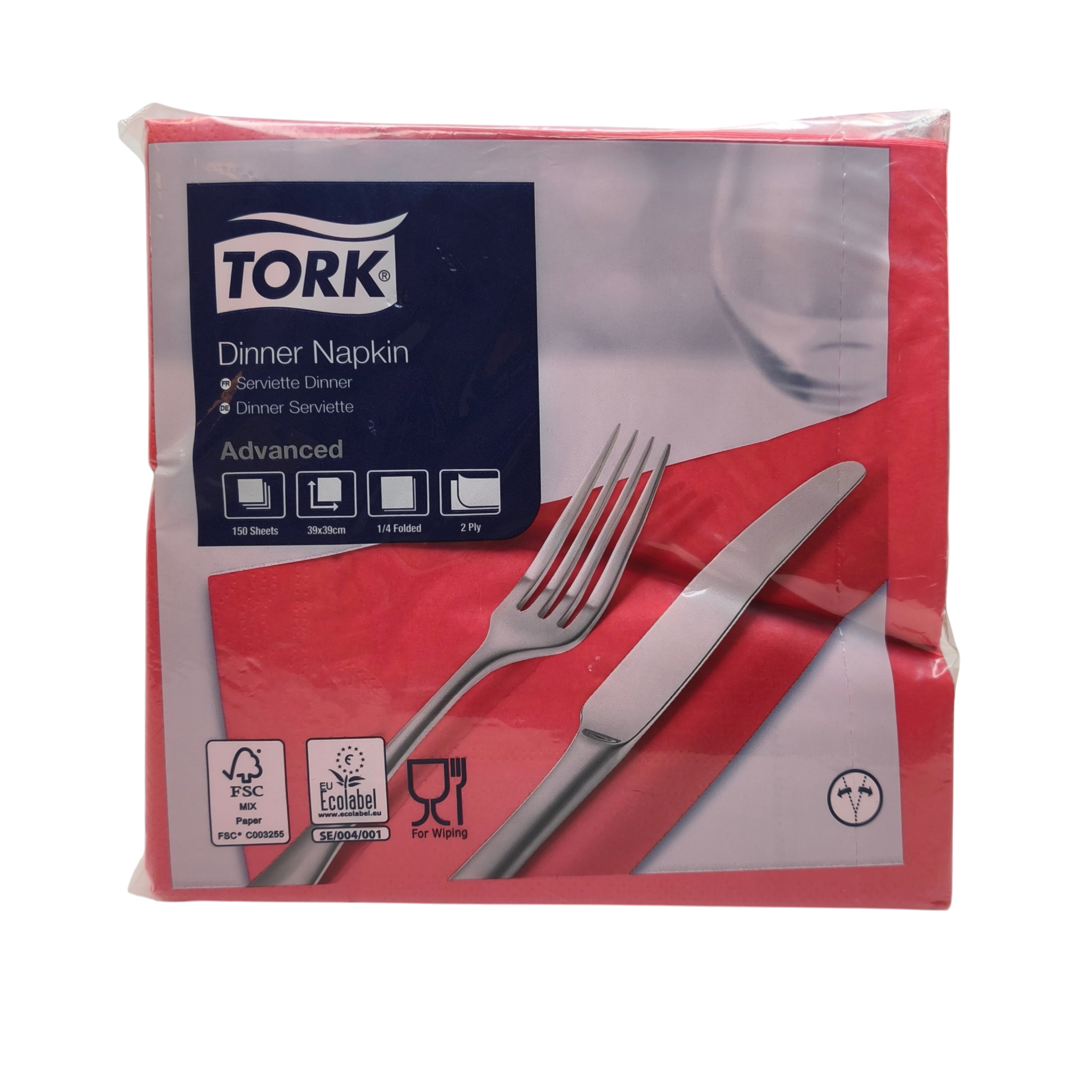 Tork salvrätikud 39x39cm punane 2-kihiline 150tk/pk