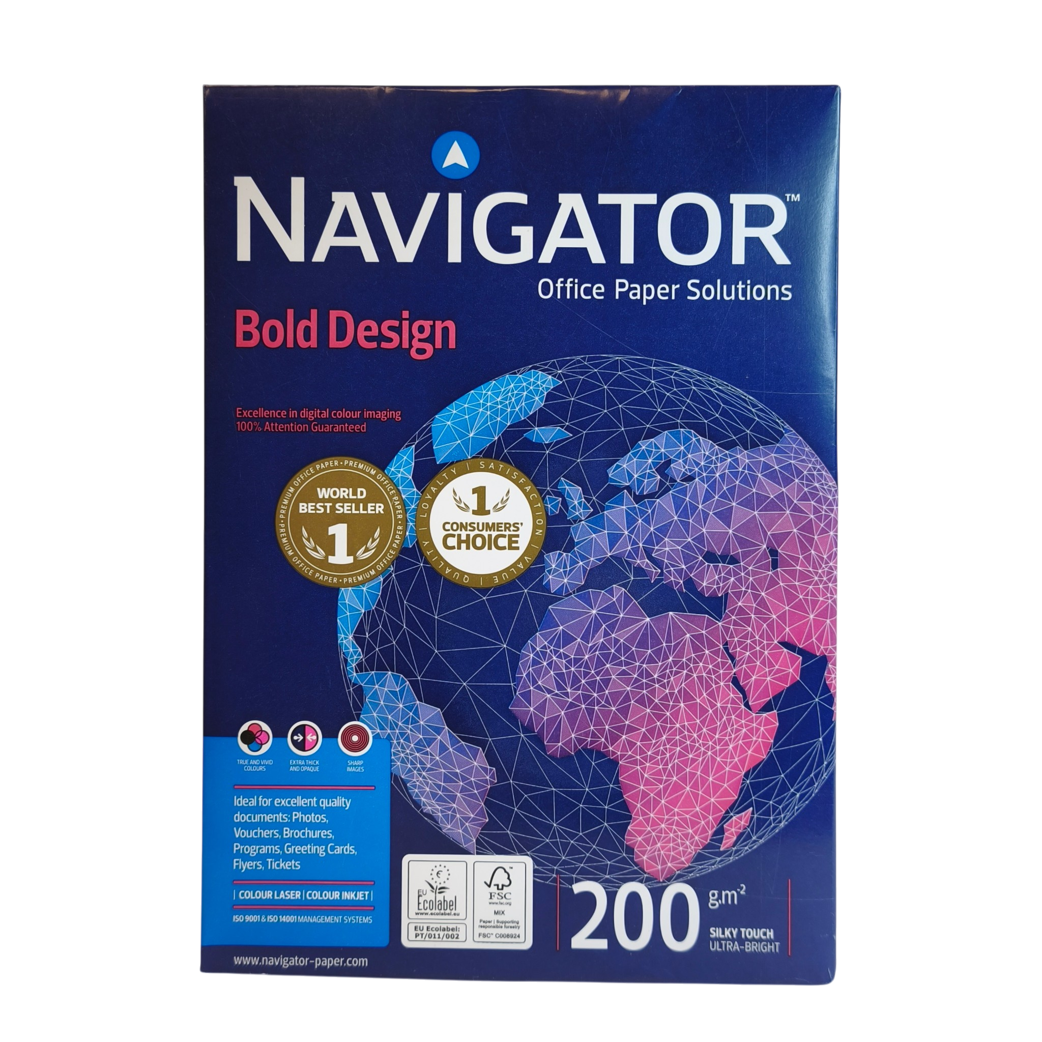Koopiapaber A4 200g Navigator Bold Design 150lk/pk